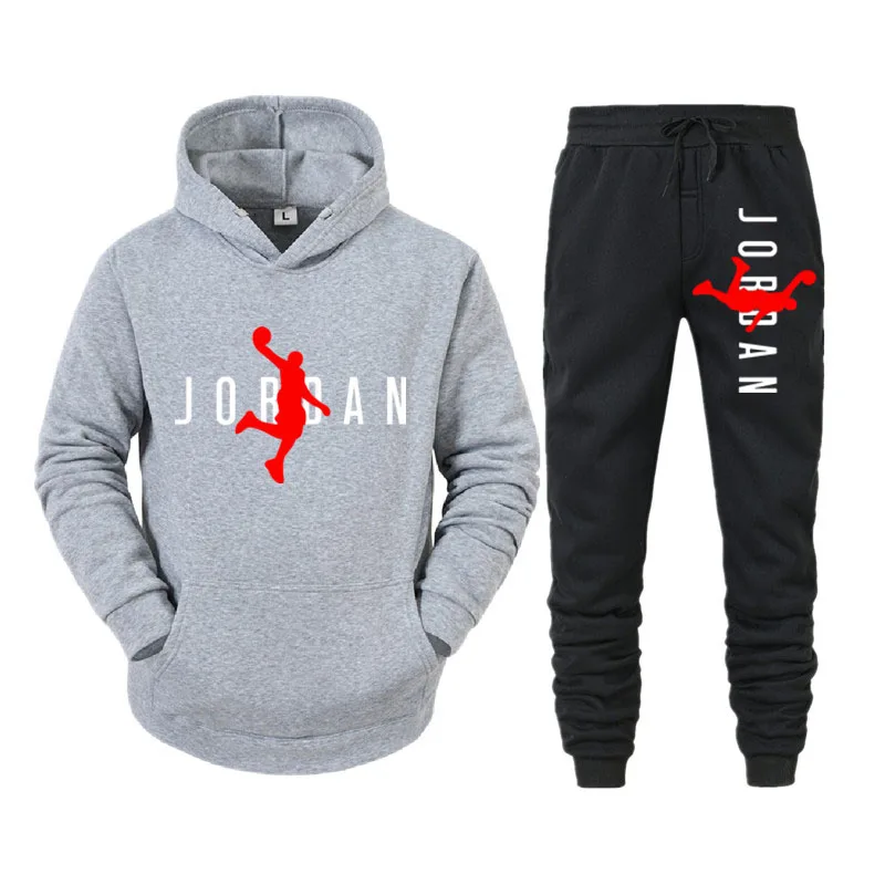 

Classic LOGO Sports Trend Casual Hooded Pullover Sweater + Sweatpants Spring, Autumn and Winter Men's and Women's Suit S-3XL M11