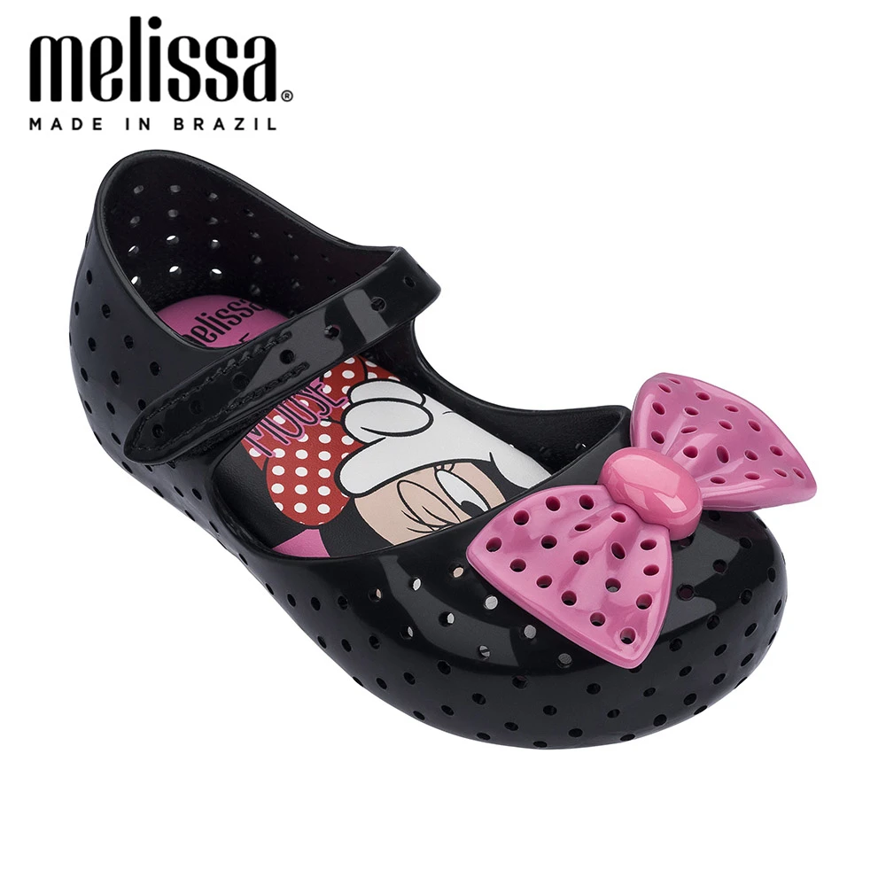 

Мини-туфли Disney Melissa Furadinha + желе для девочек, новинка 2021, детские туфли Минни, мягкие сандалии Melissa, детская обувь с Микки Маусом