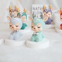 3d cute lucky elk silicone mold suit for making aroma plaster gypsum epoxy crafts deer diy soap mould chocolate candle mould