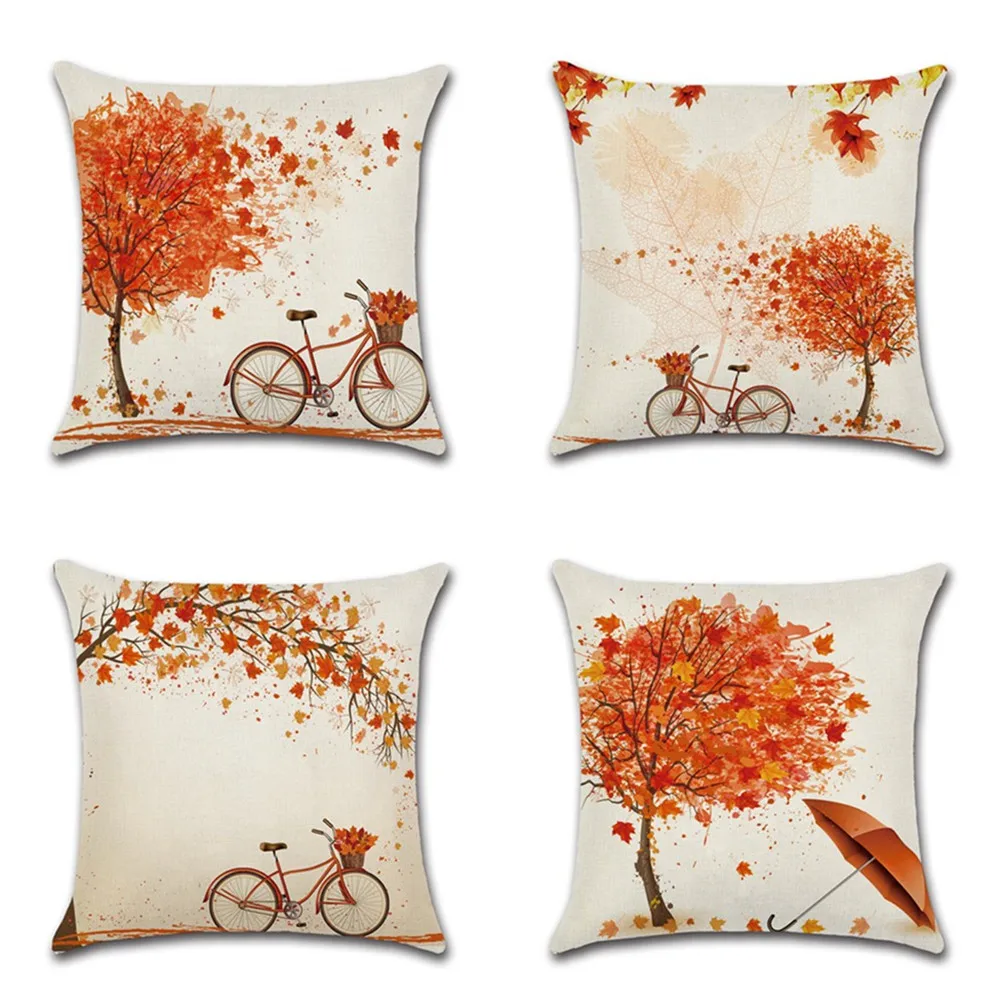 

Autumn Pillow Case Square Pillow Cover Cushion Case Toss Pillowcase Hidden Zipper Closure Decorative Pillows Cover