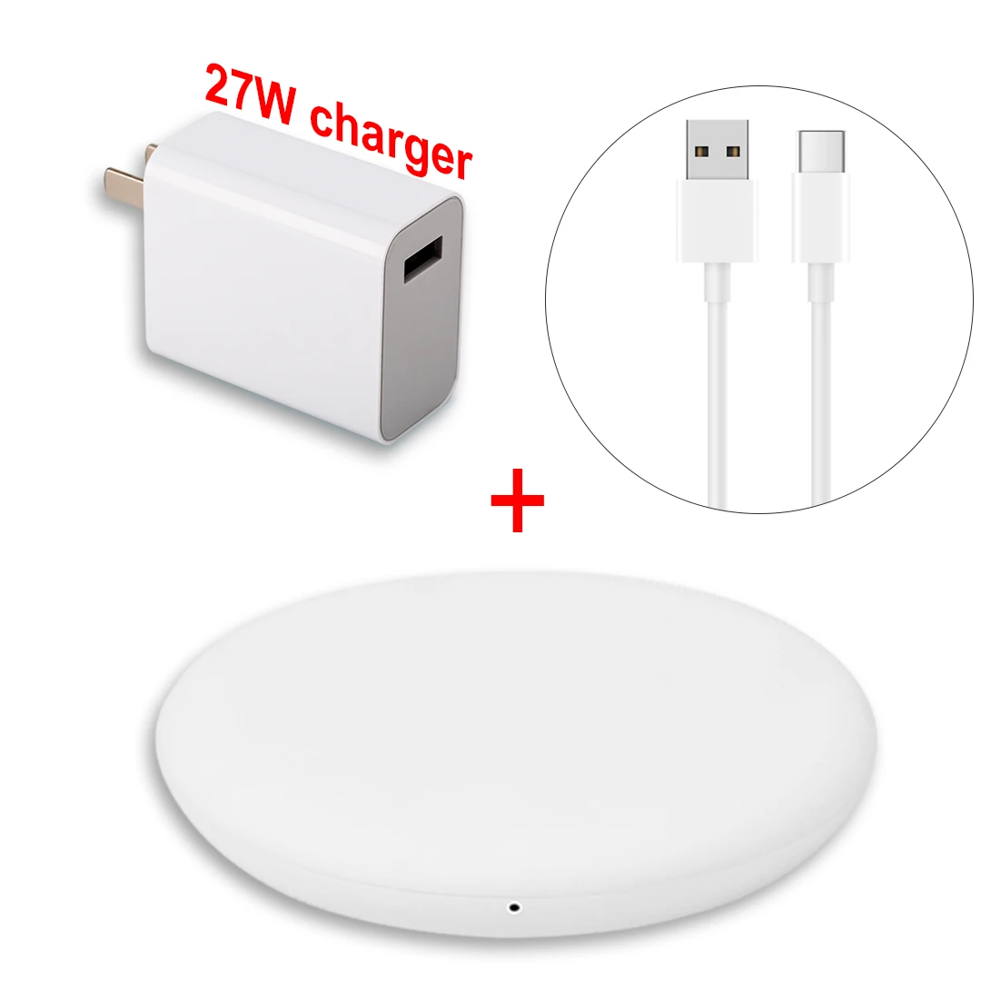 Add 27W adapter Новое оригинальное Беспроводное зарядное устройство Xiao mi белого цвета 20 Вт Max Qi стандарт зарядки для mi 9 Qi EPP совместимый 5 Вт для iPhone XS XR - Тип штекера: Add 27W adapter
