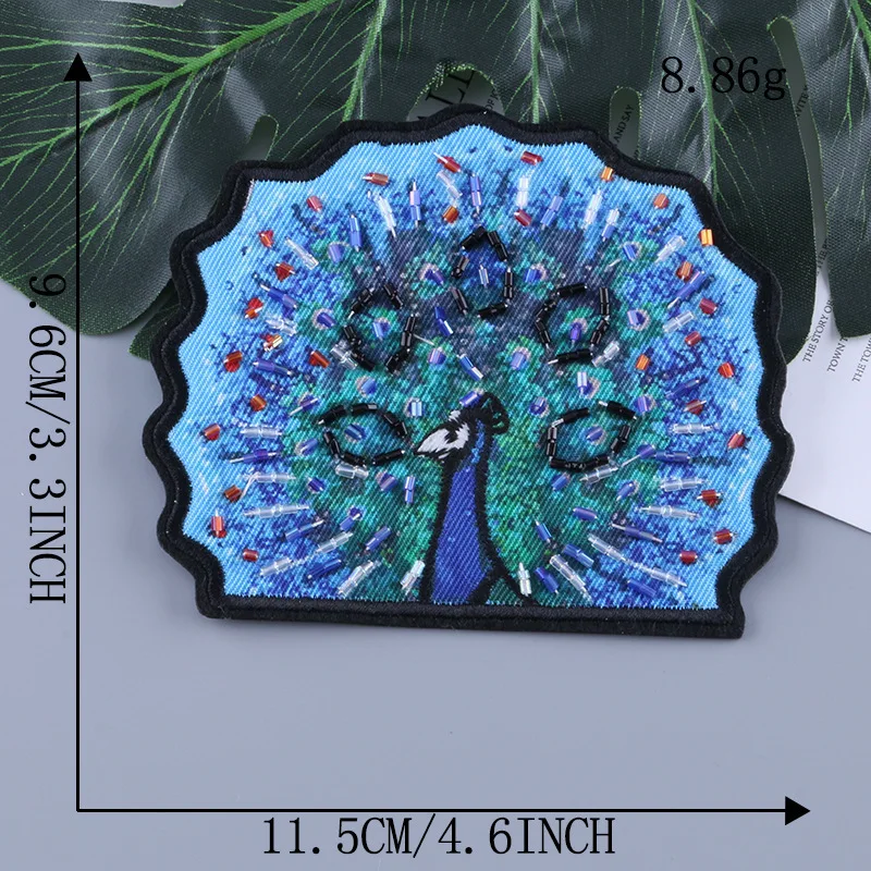 Мультяшная заплатка с птицами львом павлином аппликация вышивкой животными