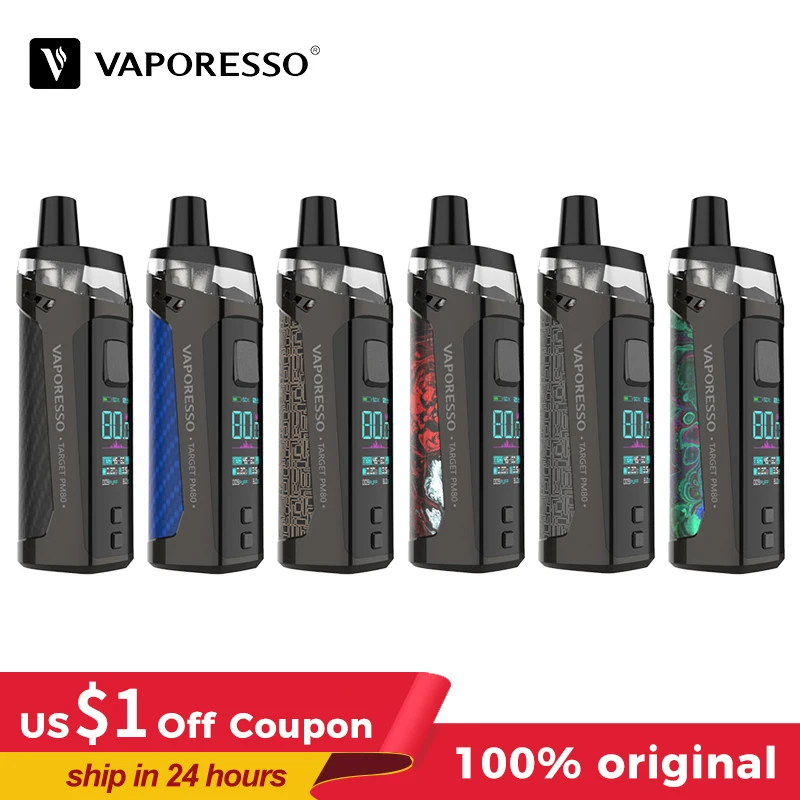 Оригинальный Vaporesso TARGET PM80 Pod System vape Kit емкость картриджа 4 мл с аккумулятором 2000 мАч