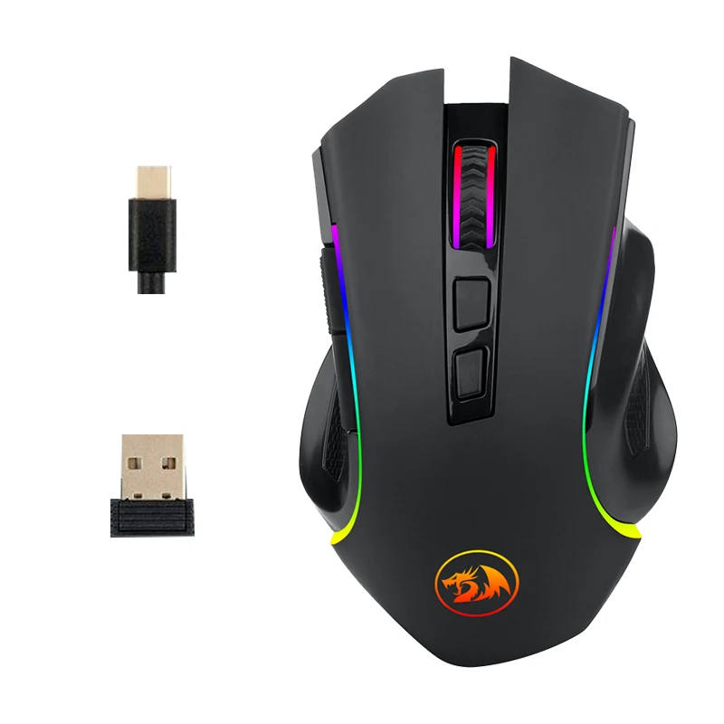 Беспроводная светодиодный вая мышь Redragon M602KS с RGB подсветкой 8 программируемых