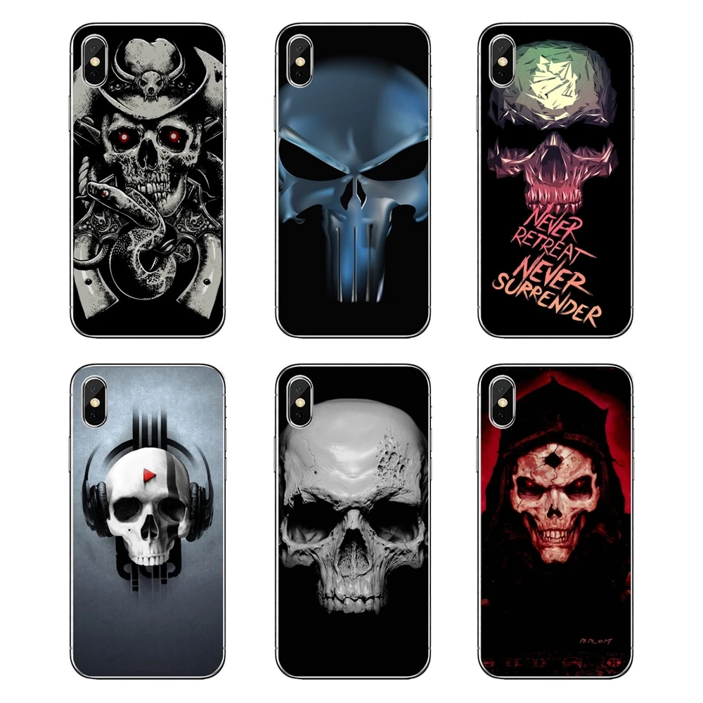 Прозрачные мягкие чехлы для iPod Touch iPhone 4 4S 5 5S 5C SE 6 6S 7 8 X XR XS Plus MAX skull 3d hd обои |
