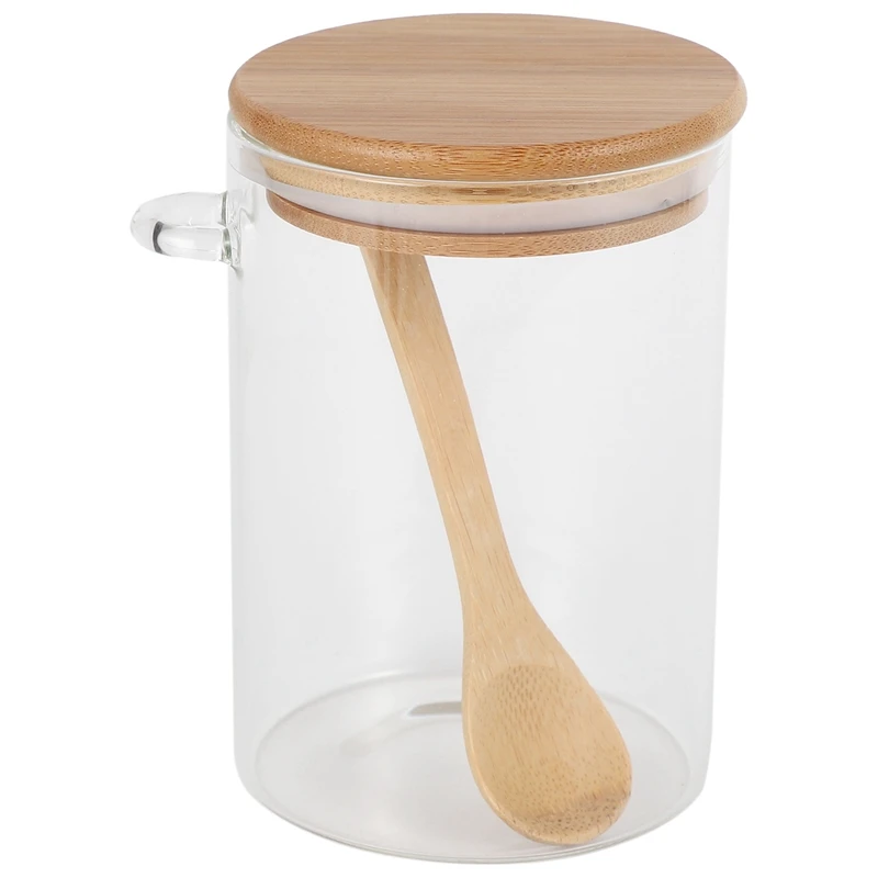 

Food Storage Glass Jar Clear Sealed Canister Container with Lid and Spoon for Loose Tea Salt Sugar Coffee Bean Preservation