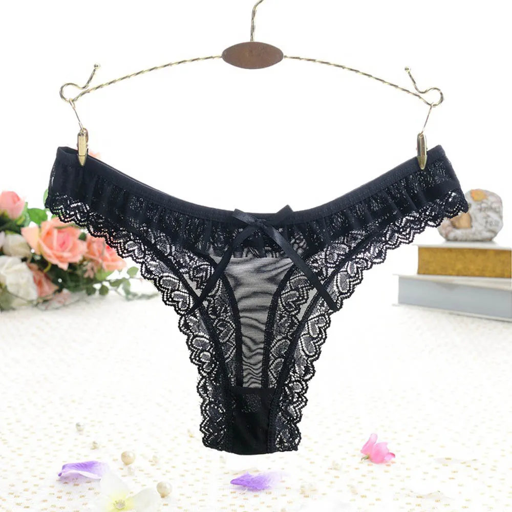 

Flower Lace Briefs Female Erotic Thongs Women Sexy Open Crotch Panties G-string Sexy Crotchless Lingerie Transparent Underwear