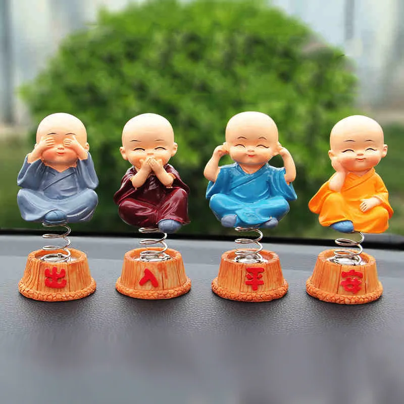 Вращающаяся голова маленький монах качающийся новичок украшение для автомобиля