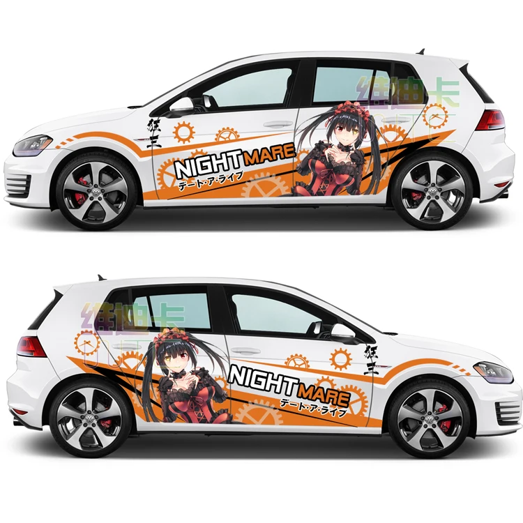 Японские Мультяшные автомобильные наклейки Itasha Tokisaki Kurumi аниме стикеры s кошмар