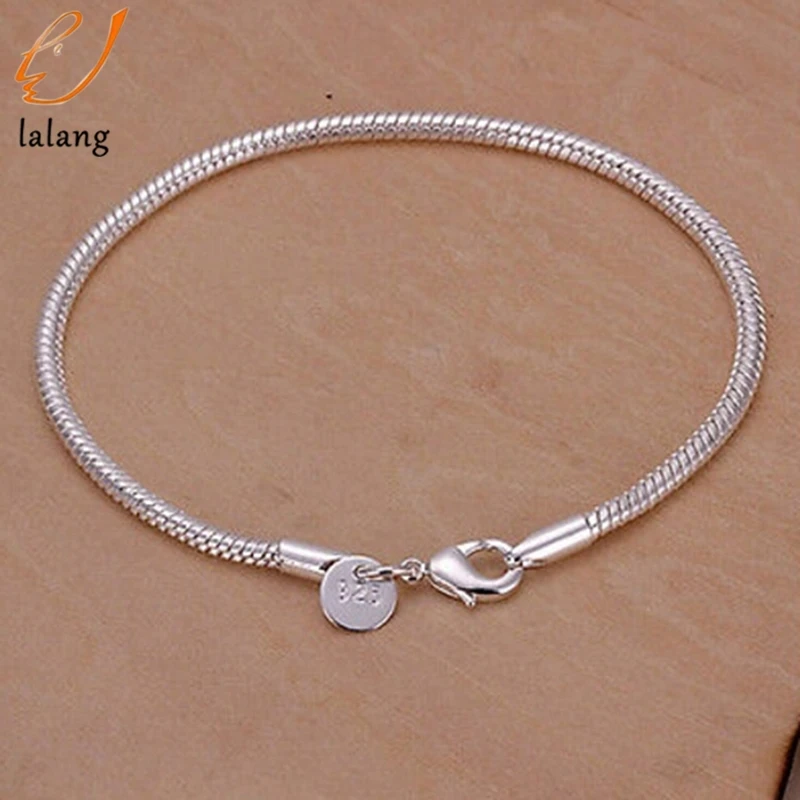 

3MM Snake Bones Bracelet Ladies Simple Chain Bracelet Fashion Popular Silver Colour Jewelry Couple Jewelry high-end Gifts