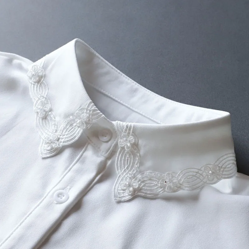 Белая искусственная подвеска лацкан ложный воротник съемная черная леди Питер