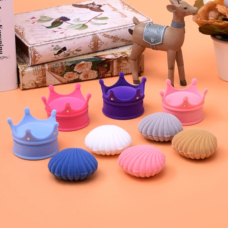 Модная бархатная коробка для ювелирных изделий ногтей бархатное кольцо