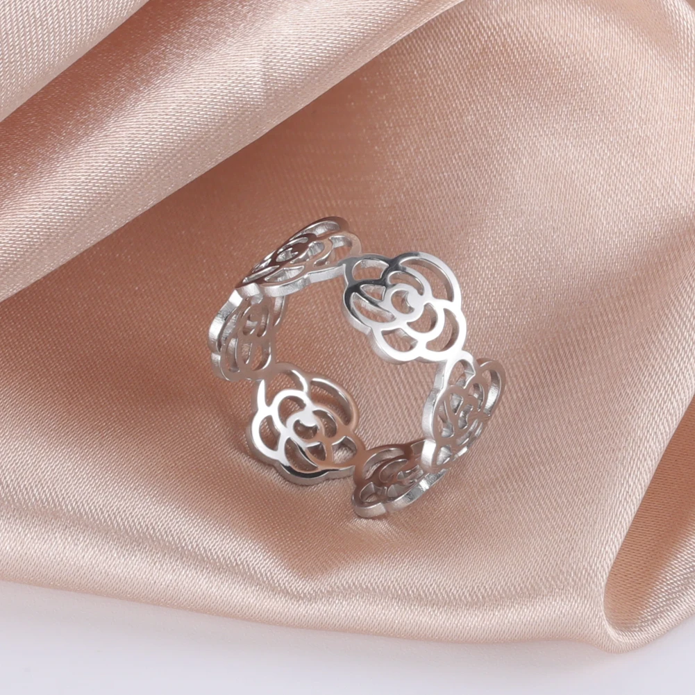 

COOLTIME Bohemian Vintage Flower Rings for Women Statement Fashion Jewelry Adjustable Cute Finger Ring Wedding Gifts Wholesale