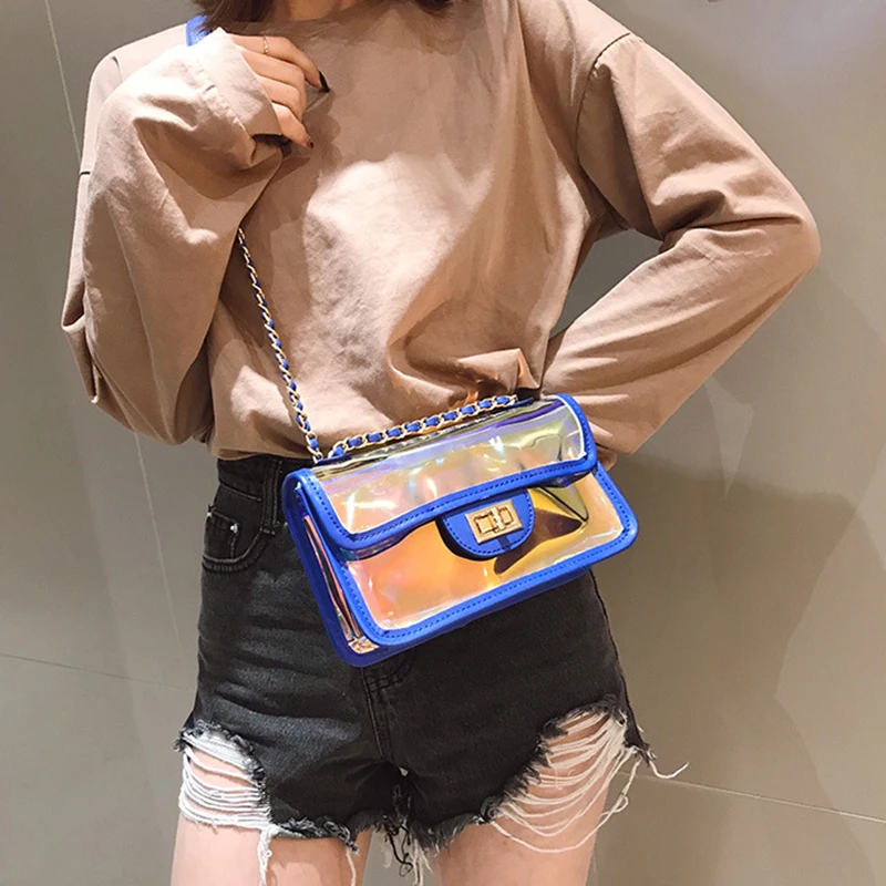 Лазерная желе Sac Femme 2020 трендовая Nouveau ПВХ голографическая Сумка-тоут летняя сумка