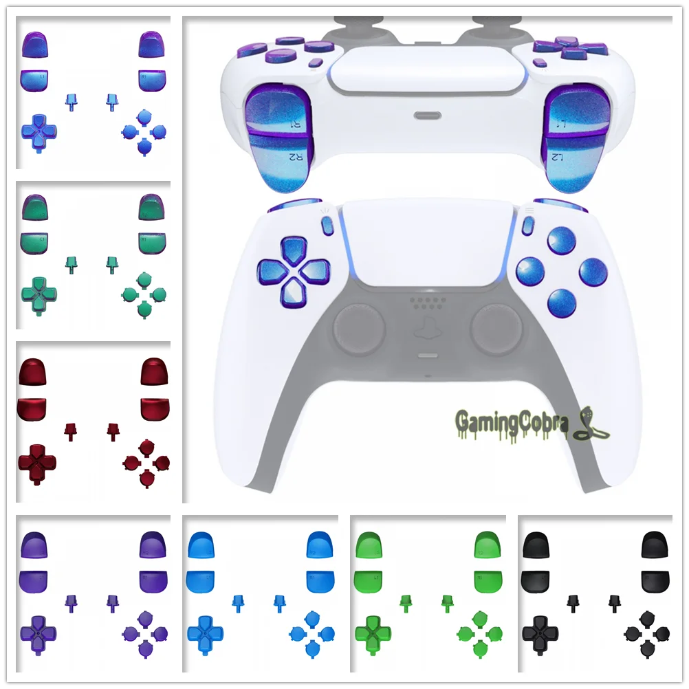 

Replacement D-pad R1 L1 R2 L2 Triggers Share Options Full Set Face Buttons Repair Kits with Tool for DualSense 5 PS5 Controller