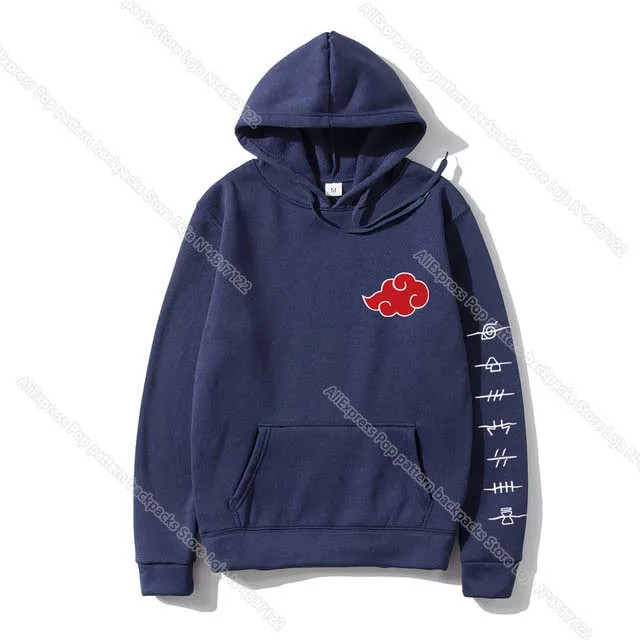 

Naruto Akatsuki Cloud Symbols Print Hoodies Men Sweatshirts Harajuku Streetwear Unisex Oversized Cartoon Anime Pullover Hoody