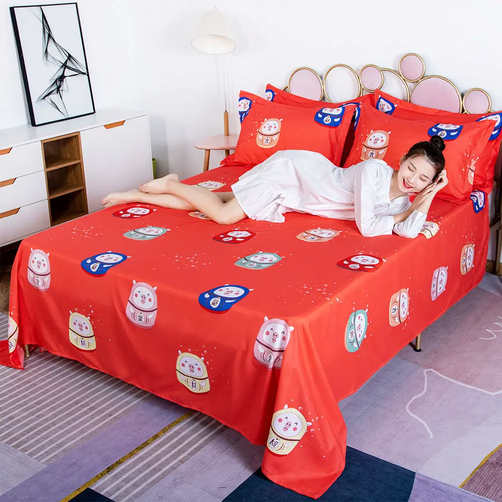 

Soft Sanding Bedspread Anti-skip Wedding Bed Skirt Queen King Size Fitted Sheet Cover Double Bed Cover With Pillowcase F0149