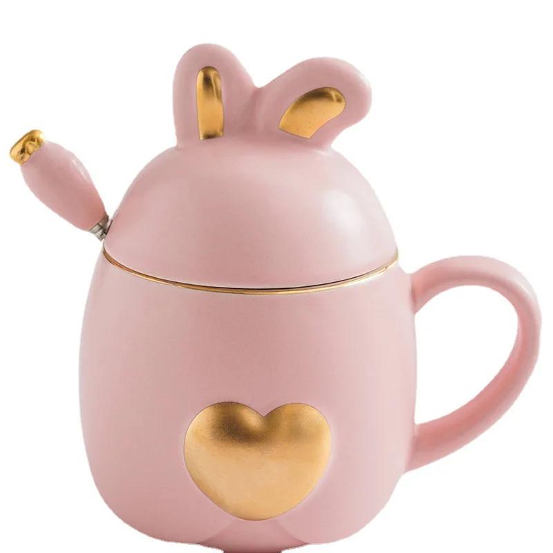 Керамическая кофейная кружка ручной работы в форме кролика 300 мл | Дом и сад