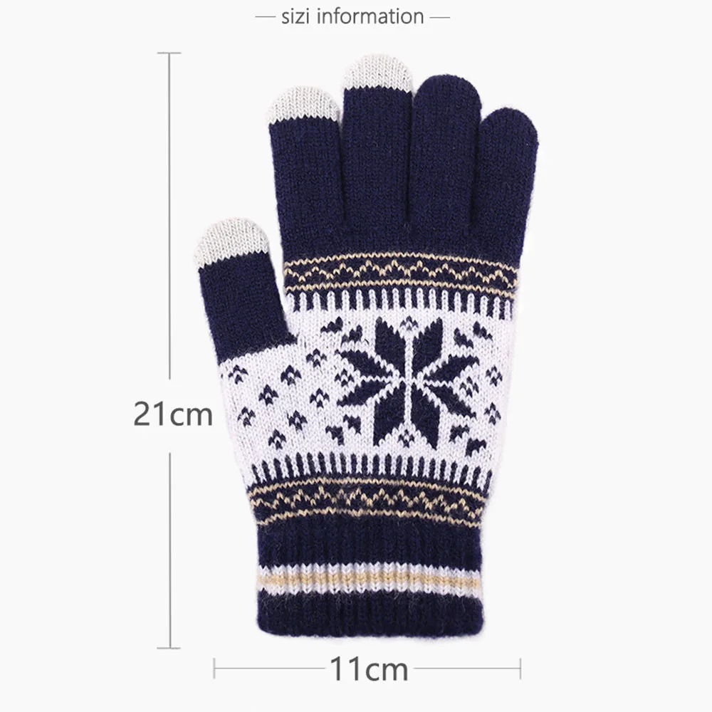 

Winter Warm Screen Gloves Men Women Knitted Gloves Candy Color Cold-proof Snowflake Mittens Mobile Phone Tablet Pad Game Gloves