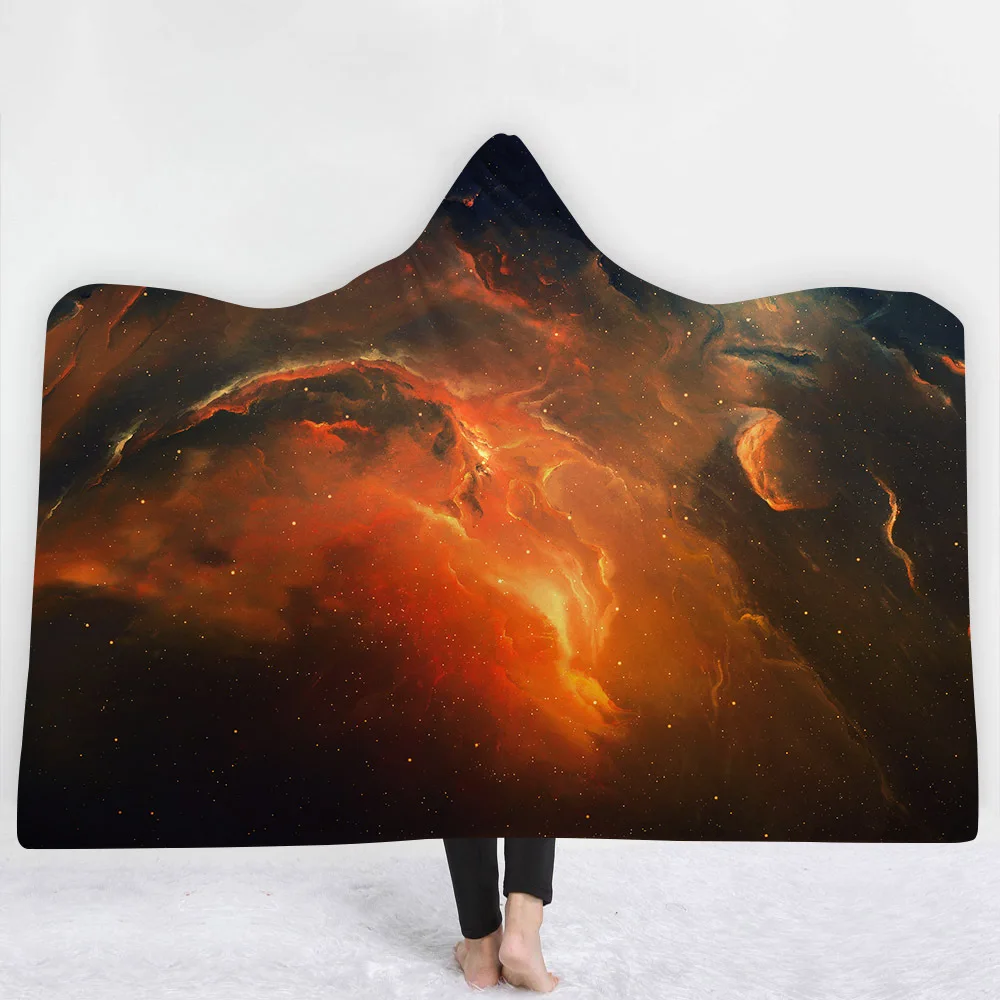 Cosmic Galaxy одеяло с капюшоном утолщение 3d принт пледы диван/кровать/самолет