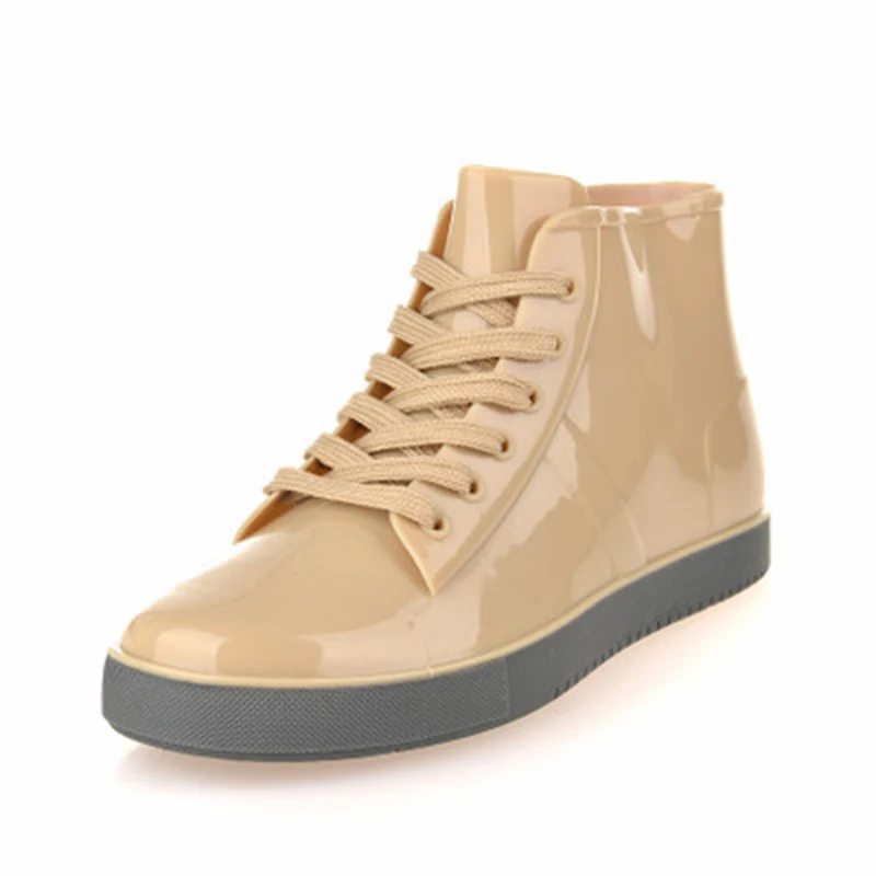 35-44 Fashion Ankle Rainboots Rubber Male Slip On Casual Shoes Waterproof 2019 New Solid PVC Rain Boots |