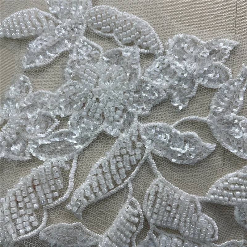 Из 2 предметов 4 цвета тяжелый бисером вышитое кружево Аппликация Швейные булавка