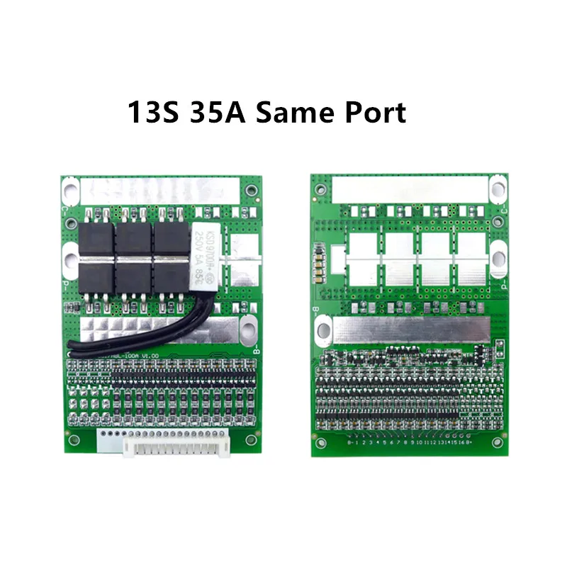 Фото BMS 6S-13S 35A балансировочная плата 24 В 36 В 48 В тройная литиевая/LiFePo4 плата защиты аккумулятора электроинструменты 7s 8s 10S №3