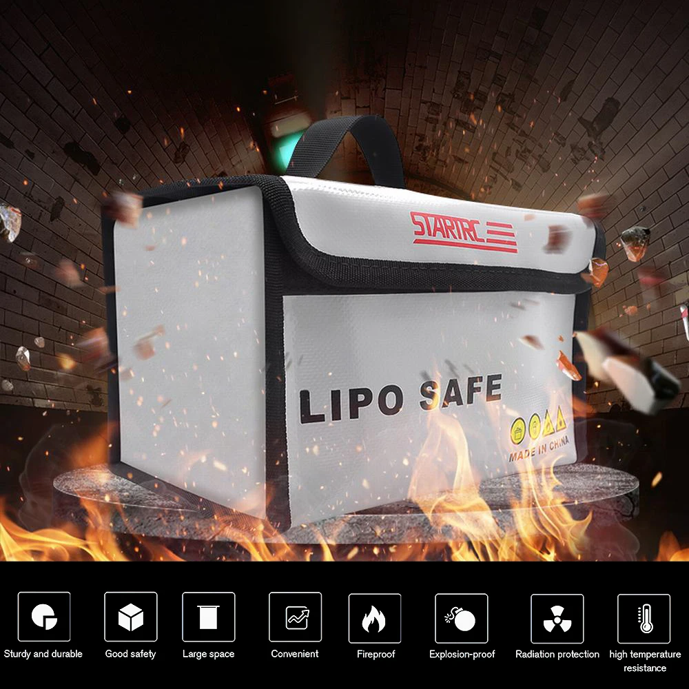 

STARTRC Waterproof Fireproof Explosionproof Lipo Safe Bag Battery Handbag for DJI RC Drone Car Boat Battery Storage Charging