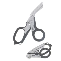 multifunctional emergency shears emergency response scissors with cutter and glass breaker black safety hammer with cutter