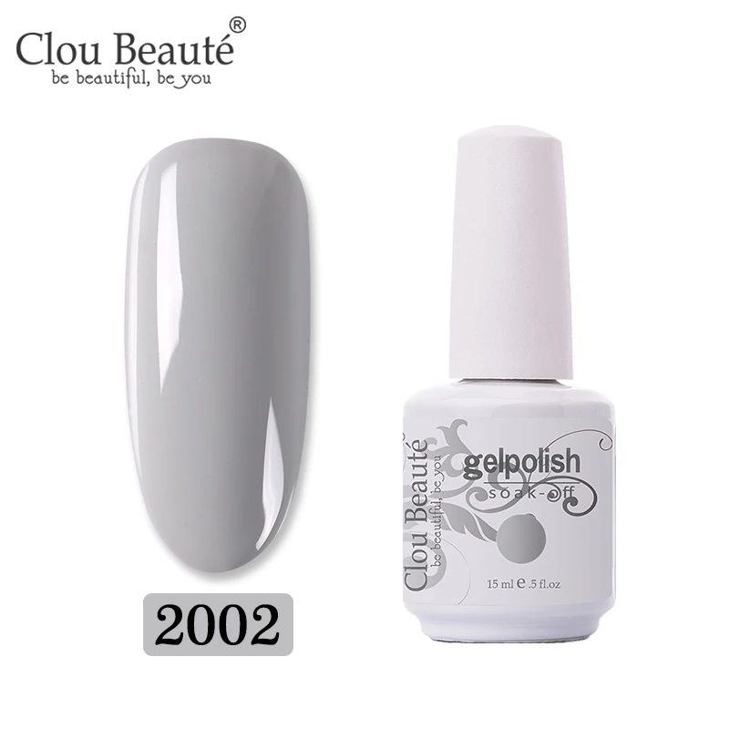 2002 Clou Beaute, 15 мл, лак, Гель-лак, Перманентный лак для ногтей, УФ светодиодный лак для ногтей, для маникюра, долговечный Гель-лак, гель-гибрид - Цвет: 2002