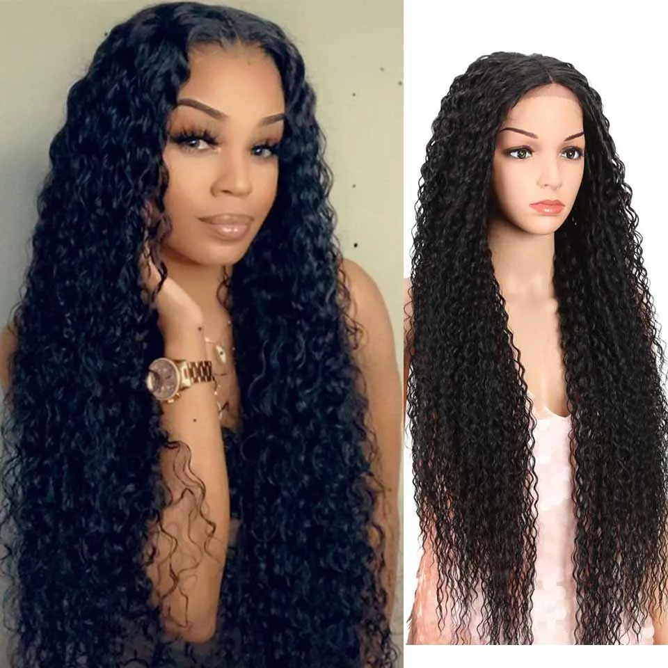 Женский парик Bella Lace Front Wig с кудрявыми волосами HD блонд коричневый черный 38 дюймов