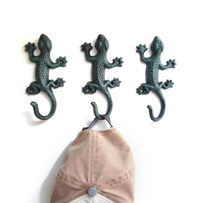 Кованый железный крючок Gecko многофункциональные настенные деревенские крючки