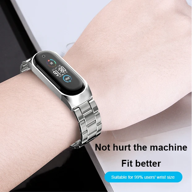 

Bracelet Wristbands Pulsera Correa for Xiaomi Mi Band 5 4 3 Strap Metal Stainless Steel for Mi band 5 Wrist Bands smartwatch