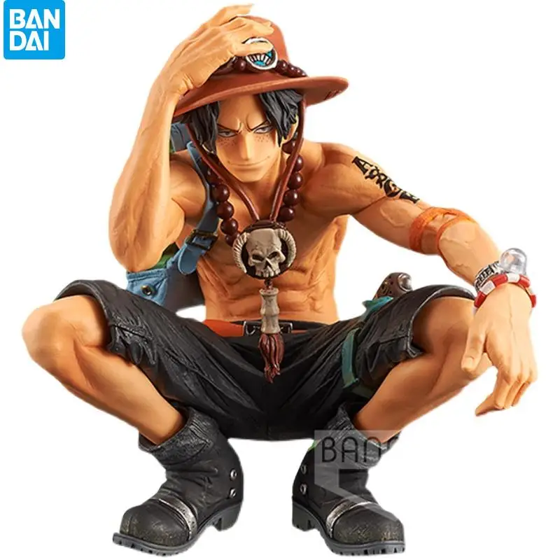 

Bandai Figurine One Piece Figure Portgas.D Ace Squatting Model PVC Anime Action Character Collection Model Toy For kids