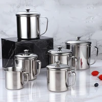 304 stainless steel camping mug with lid outdoor drinking office coffee tea handle cup kindergarten school canteen student cup