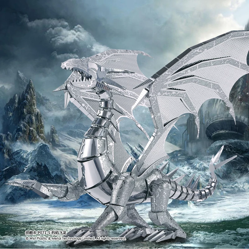 MMZ MODEL Piececool 3D Metal Puzzle of Dragon Flame Assemble Model Kits Assembly Manual Jigsaws Educational Toys for Adult | Игрушки и