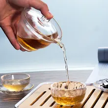 Японский стиль, стеклянный gaiwan, чайная чашка с крышкой, золотой цвет, Gongfu чайная чаша, китайский чай, 150 мл