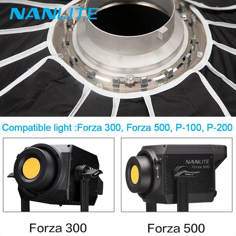 Портативный зонт-софтбокс Nanlite Para SB-PR-90 90 см с сетчатым креплением Bowens для внешней