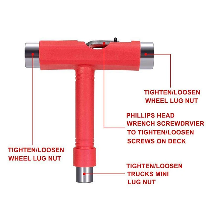

Skateboard T Tools Multi-Function Portable Skate Tool Screwdriver Wrench for Longboard Skateboard MAZI888