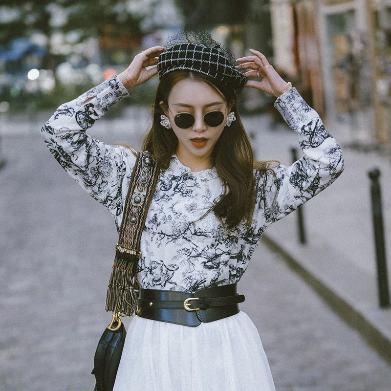 Women Loose Long Sweater Runway 2019 Fall Winter Tiger Animal Print Full O-neck Knit Pullover P-098 | Женская одежда