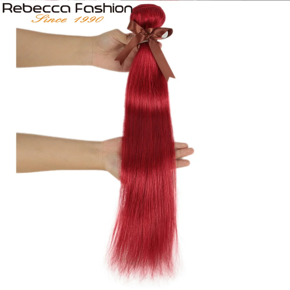Rebecca красные светлые волосы пряди бразильские прямые 8-28 дюймов Remy 3/4 100%