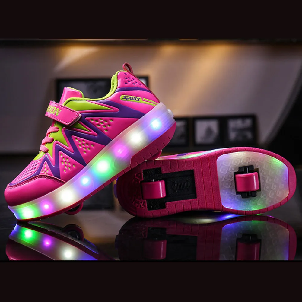 Kids Shoes Boy Running Sneakers Light Up Shoes Wheel Shoes Toddler Kids Anti-slip Shoes Fashion Design