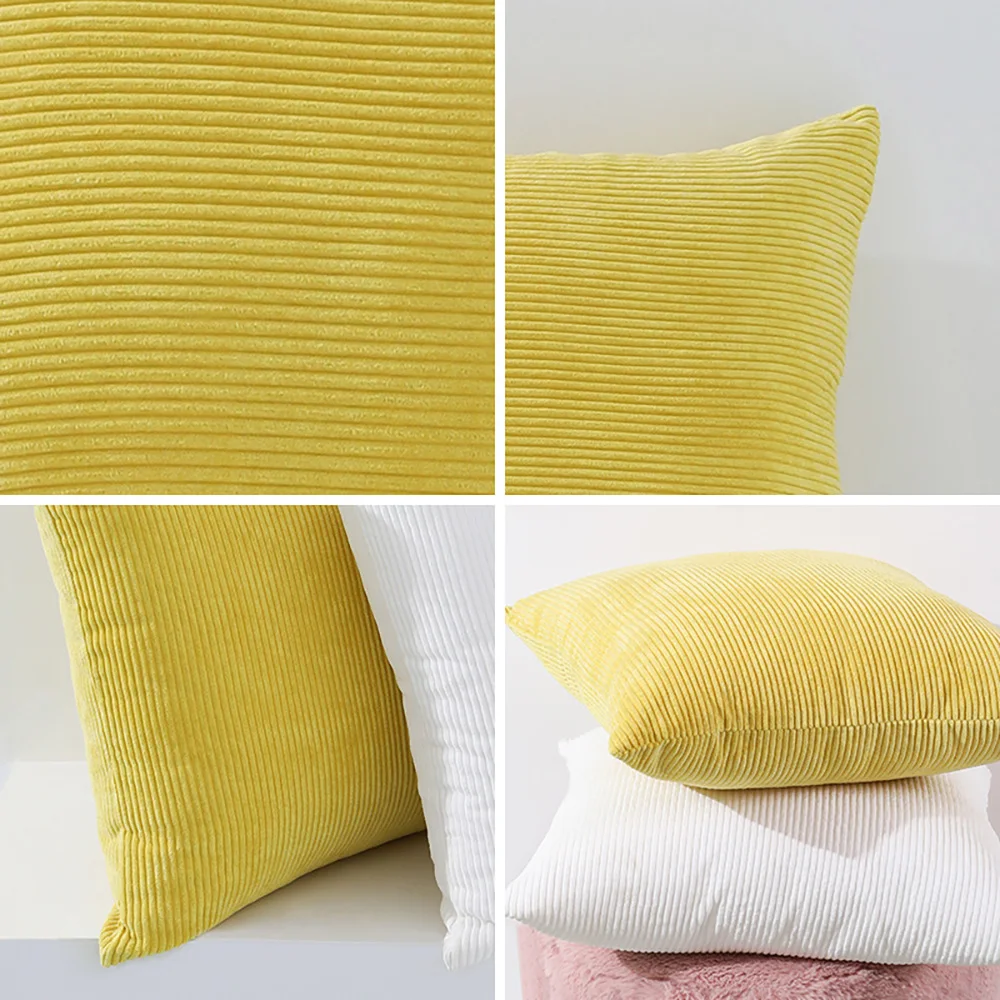 

UNIMONT Cushion Covers Super-Soft Striped Velvet Corduroy Home Decoration Pillow Case For Sofa 45x45cm Decorative Pillow Cover