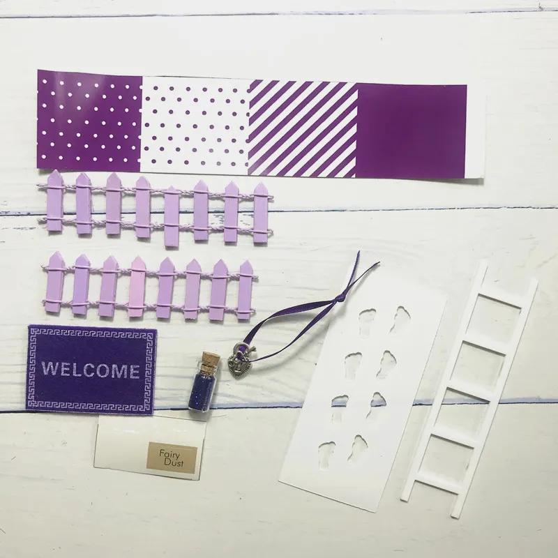 Dark Purple DIY Ручная работа сказочная дверь отличный подарок для ребенка миниатюрный волшебный зуб Сказочный дверной коврик лестница забор суккулент мини аксессуар сумка - Цвет: Dark Purple
