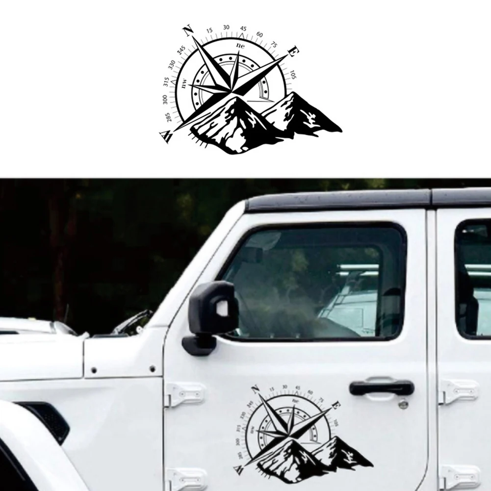 

car stickers and decals Car Black Off Road Compass Snow Mountain Decal Hood body Graphic Vinyl Decorative Sticker 48x34cm