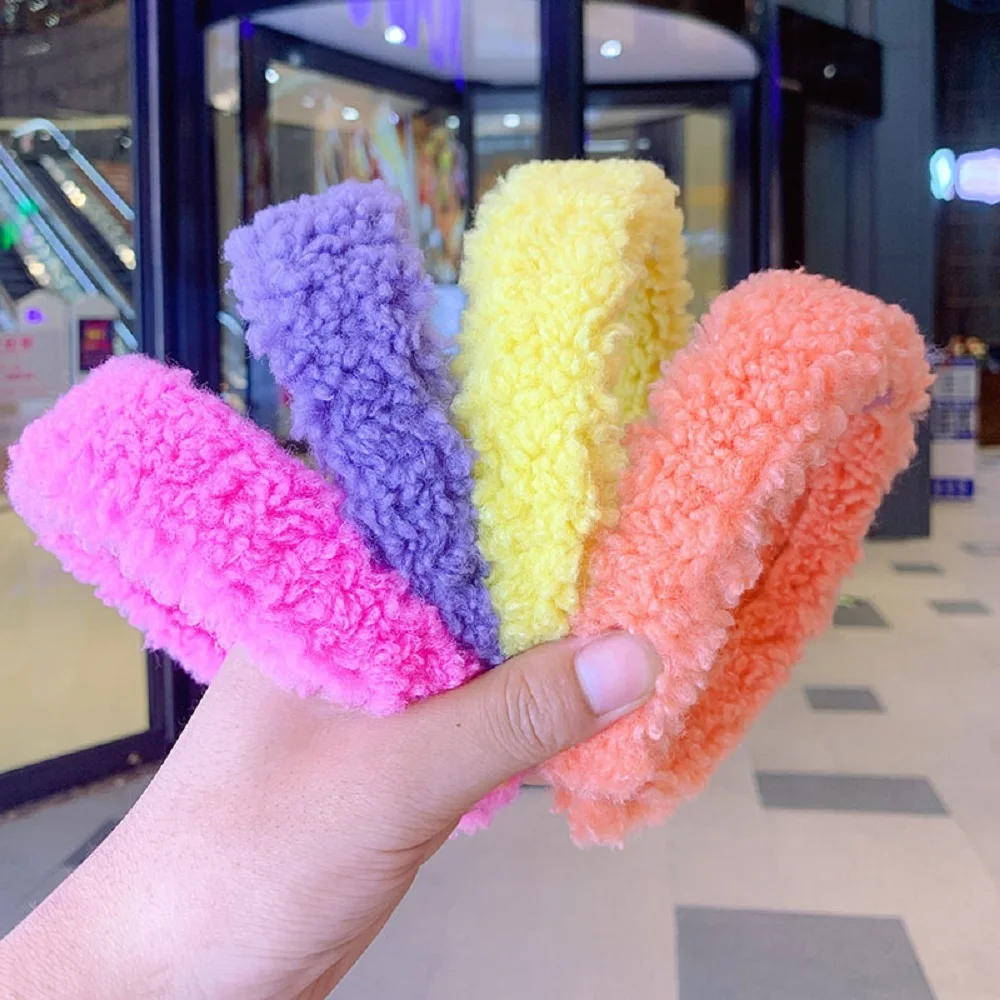

Fashion Faux Fur Headband Women Thicken Plush Wide Hair Hoop Wash Face Warm Hair Bands For Girls New Hair Accessories