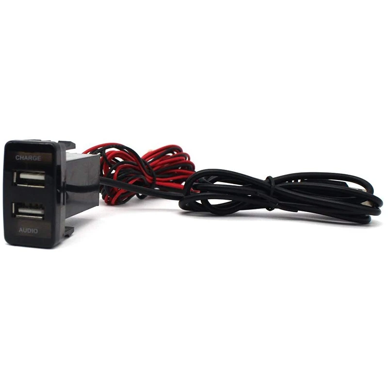 for TOYOTA Hilux VIGO Dual USB Audio Car Charger Led Phone Input Socket |