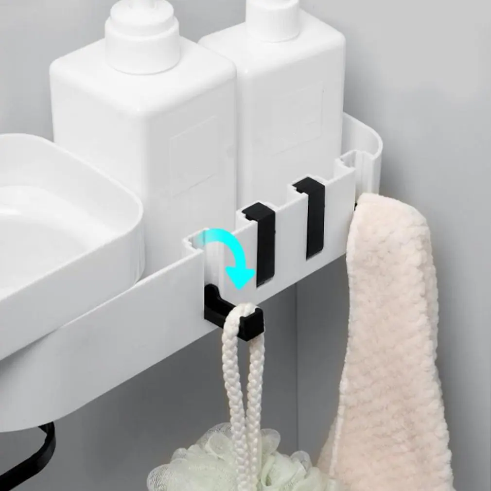 

Shower Room Storage Holders Rack Bathroom Decoration Kitchen Organizer Hanging Shelf Free Punching Storage Box