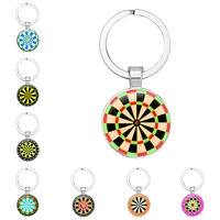 2021 personality darts target keychain keyring jewelry pendant convex glass jewelry friend gift