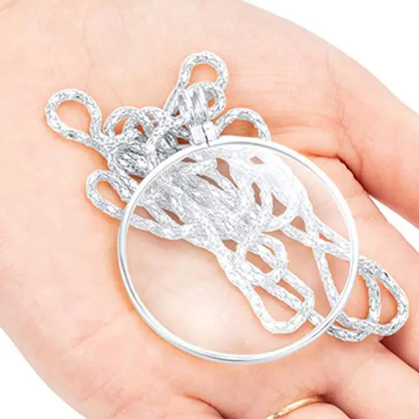 4 Pieces 5X Magnifying Glass Necklace Magnifier Pendant Optical with Chain for Library Reading Zoomi | Инструменты